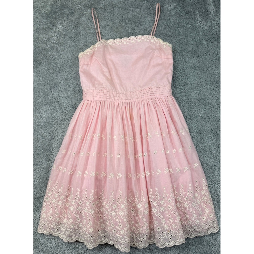 Polo Ralph Lauren Dress Girls 14 Pink Eyelet Cotton Sundress Boho Skirt